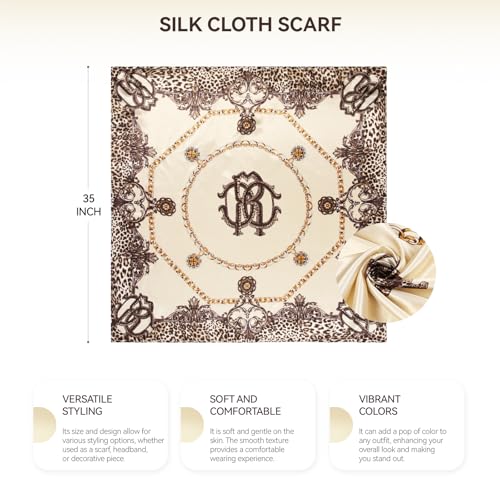 Head Scarf for Women Hair - 2 Pack 35" Square Satin Scarf, Silk Hair Scarf for Women Head Wrap for Sleeping - color: Beige Blush & Petal Pink