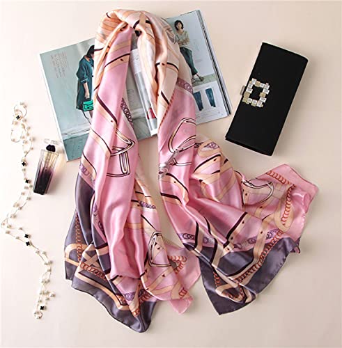 Silk Scarf Mulberry Silk Fashion Scarves Long Lightweight Shawl Wrap … - color: W05