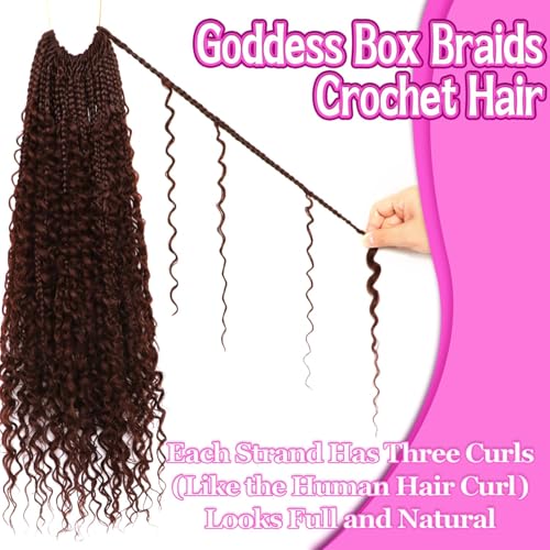 Goddess Boho Box Braids Crochet Hair-8 Packs 24 Inch Crochet Box Braids for Black Women Pre Looped (#4, 24 Inch (Pack of 8)) - color: #4, size: 24 Inch (Pack of 8)