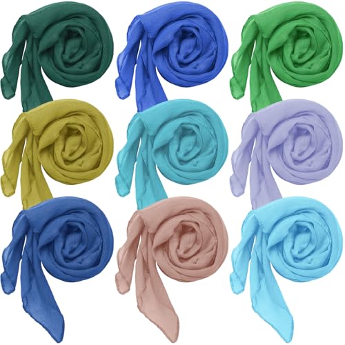 Patelai 9 Pieces Women's Cotton Scarves Lady Light Soft Fashion Solid Scarf Wrap Shawl, Candy Color - color: Fresh