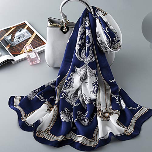 Silk Scarf Mulberry Silk Fashion Scarves Long Lightweight Shawl Wrap … - color: W03