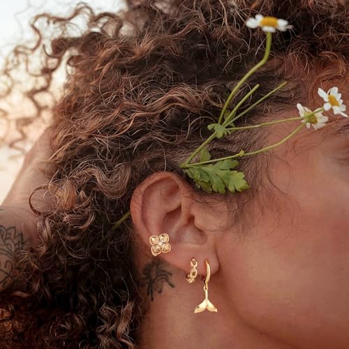 MYEARS Women Earrings Gold Huggie Hoop 14K Small Simple Hypoallergenic Everyday Jewelry - style: O Link
