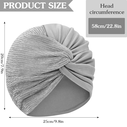 XYIYI Chemo Headwear Turban for Women, Cancer Patients Head Wrap Cover Hat for Hair Loss - color: Light Gray