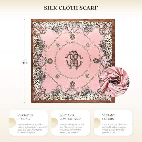 Head Scarf for Women Hair - 2 Pack 35" Square Satin Scarf, Silk Hair Scarf for Women Head Wrap for Sleeping - color: Mocha Blush & Pale Butter