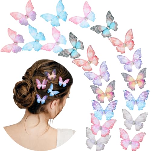 20Pcs Y2K Glitter Hold Hair Jaw Clips for Teens Women - Cute Hair Claws and Headwear Gifts in Blue - color: Multicolored