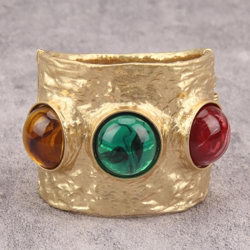 Gold Cuff Bracelet for Women Silver Beaded Bracelets Open Bangle Stackable Stretch Bead Bracelet Boho Jewelry Gifts for Wife Couple - style: Cuff Bracelet Jewelry