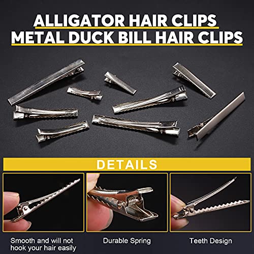 270Pcs 5 Sizes Alligator Hair Clips Bulk Silver Single Prong Hair Clips For Bows Making Hair Pins For Sectioning Hair Styling And Sectioning Hairdressing DIY Crafts - size: 1 Count (Pack of 270)