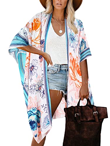 Breezy Lane Kimonos for Women Swimsuit Coverups Beach Cover Up Swimwear Cardigan Summer - color: Bright Fresh