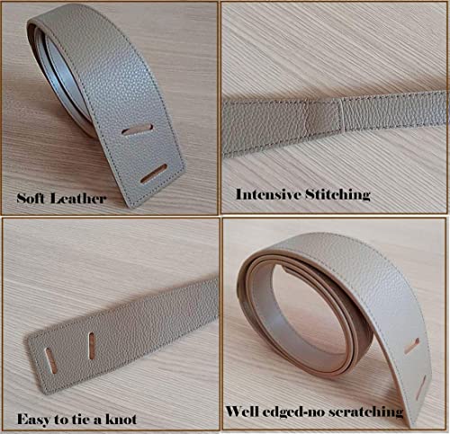ALAIX Women's Leather Belt Dress Belt for Jeans Jumpsuit Coat Fashion Tie a Knot Genuine Leather Waist Belt - color: Cappuccino, size: Waist Size up to 34 inches
