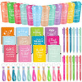 Skylety 12 Set/ 48 Pcs Christian Gifts for Women Men Religious Gift Set 16 oz Bible Scripture Cups with Lids Mini Spiral Notebooks Pens Keychains for Mother Father Birthday(Soft Color) - color: Soft Gradient