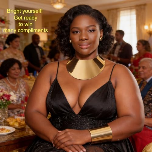Gold Necklaces for Women Chunky Gold Silver Choker Necklace Statement Egyptian Jewelry for Women Men Gold Costume Jewelry Sets Accessories Gift - color: Chunky Gold bracelet Choker