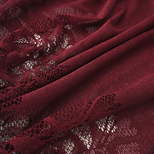 YOUR SMILE Ladies/Women's Lightweight Solid Color Fringe Lace Tassels Long Shawl Scarf For Spring Summer Fall - color: Burgundy