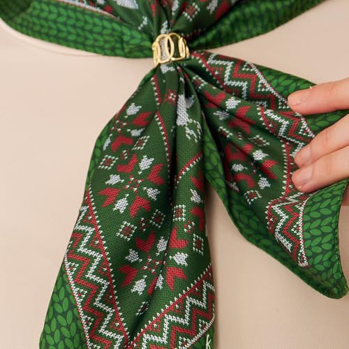 dscarf Womens Neck Scarf 21"x21" Small Square | Headband Scarf Ethnic Bandana Head Scarf Flowering Breathable Lightweight - color: Christmas Design 3