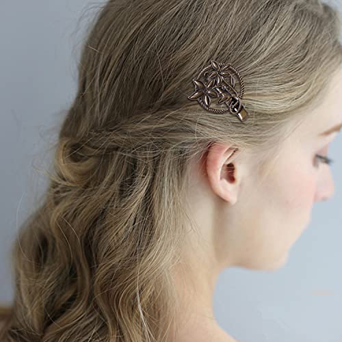 Cinaci 32 Pack/16 Pairs Small Metal Silver Bronze Retro Vintage Leaf Flower Butterfly Alligator Hair Clips Duckbill Barrettes Hair Pins Accessories for Women Girls (Bronze) - color: Bronze