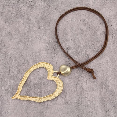 Chunky Necklace for Women Boho Pendant Necklace Statement Western Choker Necklaces for Women Vintage Bohemian Jewelry - style: Boho Heart Necklace
