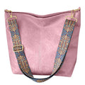 Hobo Bags for Women Crossbody Bag Guitar Strap Purse Vegan Leather Shoulder Handbags Boho Purses Tote Bucket Bag - color: Pink