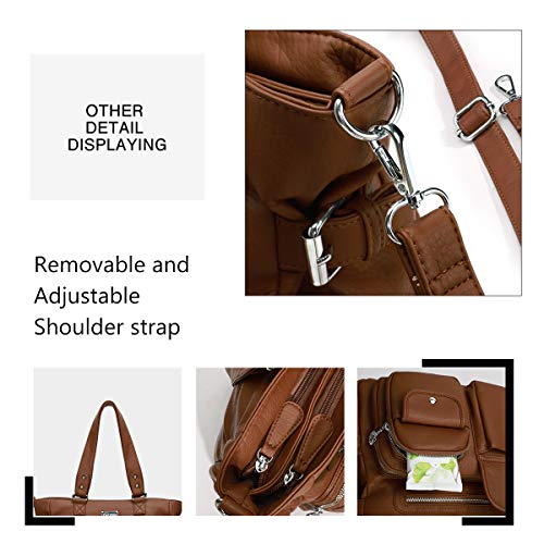 KL928 Large Purses for Women Shoulder Bag Tote Handbags Stylish Vegan Leather Hobo Bags Ladies, A-Black-4 | Large - color: A-brown-2