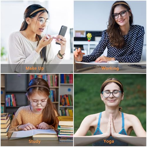 2 Pack Headbands Designed for Eyewear,Flex No Pressure Hairbands for Women Matte Finish Comfortable Plastic Headbands with Teeth-Black,Coffee - color: 2 PCS-Black,Coffee