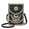 Small Crossbody Bags for Women Designer Cell Phone Bag Boho Shoulder Wallet Purse - color: Black-white