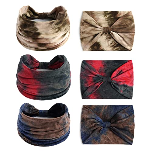 Headband Soft Hair Band Stylish Head Bands Stretchy Hairband Workout Headbands Knotted Turban Sweat Absorbent Hair Accessories Yoga Hiking 3 Pack - color: Style 19