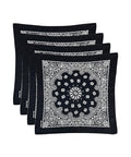 Bycc Bynn Large 27x27 Inch Bandana - 4 Pack 100% Cotton Bandanas for Men & Women - color: Black+black+black+black