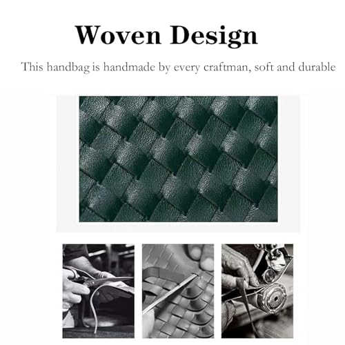 Handmade Woven Evening Bag for Women Casual Clutch Purse Leather Shoulder Handbag Fashion Crossbody Bag
