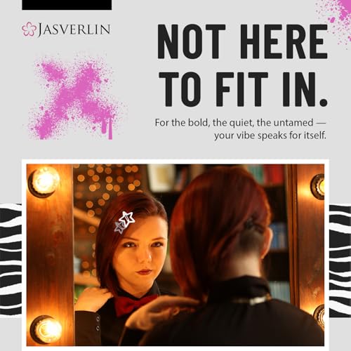 JASVERLIN 36 Pcs Black Star Snap Hair Clips, Y2k Cute Barrettes for Women Girls Thin Thick Hair, Goth Rave Accessories Non Slip Metal Styling Clip for Concert 3/4 cm Sizes - color: Cool Noir