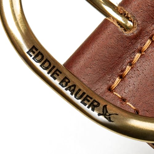 Eddie Bauer Women's Casual Leather Belts with Durable Metal Buckle - color: Center Bar Woven - Tan, size: X-Large