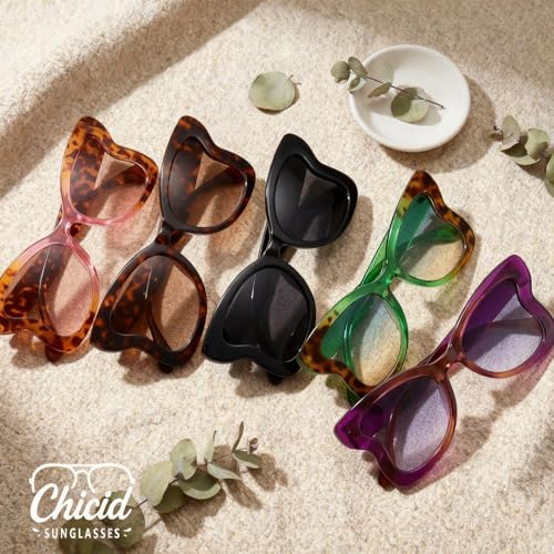 Chicid Oversized Butterfly Sunglasses for Women, Funky Sunglasses with UV400 Protection Non-Polarized Lenses - color: A04 Black Framen/Grey