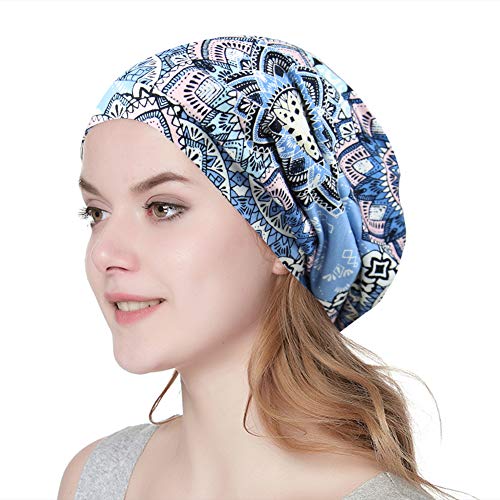Alnorm Slouchy Striped Beanie Hat Comfortable Headwrap Cap - color: Grilles