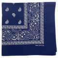 MDSTYLE 100% Cotton Bandana for Men & Women 22" x 22" Paisley Pattern Handkerchief Headband Scarf - color: Navy Blue