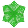 MDSTYLE 6 Pack 100% Cotton Bandanas 22” x 22" for Men & Women Paisley Handkerchief Headband Scarf Bandana - color: Lime Green