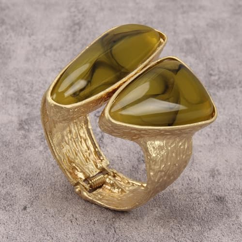 Chunky Gold Bracelet Trendy Gold Cuff Bracelets for Women Statement Silver Arm Cuffs Bangles Arm Punk Jewelry Accessories - style: Cuff Statement Bracelets