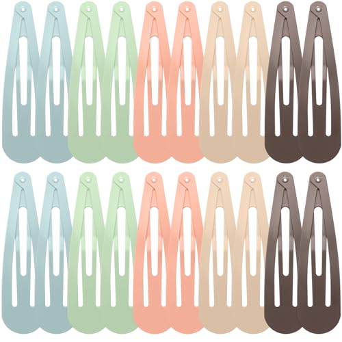 WILLBOND 30 Pieces 3.1 Inch Large Metal Snap Hair Clips Nonslip Barrettes Women Hair Accessories(Fresh Colors) - color: Fresh Colors, style: Minimalist