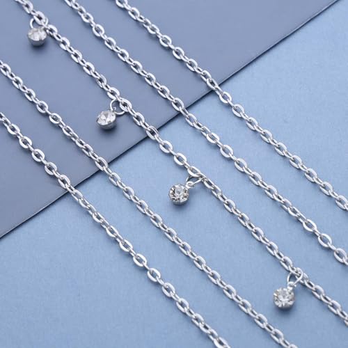Wedding Back Necklace for Backless Dress Gold Silver Cz Bridal Backdrop Necklace Choker Rhinestone Teardrop Brides Back Body Chain Sparkly Crystal Diamond Long Drop Y Lariat Pendant Bridesmaid Women - color: Silver