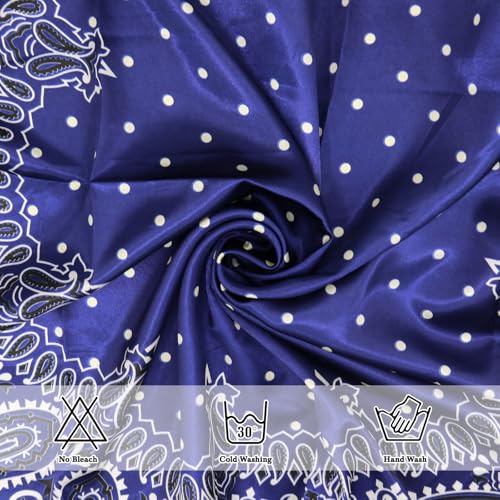 Ciormis 35" Silk Head Scarf for Women, 4 Pcs Satin Hair Scarf Square Silk Bandana Top Neck Scarves Hair Wraps for Sleeping - color: O1-cashew-set21