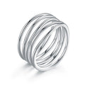 Barzel 18K Gold Plated Statement Ring For Women, Trendy Statement Ring, Sizes 5-10 - Made in Brazil - color: Rhodium