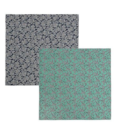 21"x21" Soft Cotton Bandana for Men and Women Unisex Head Wrap Scarf Headband Face Mask for Outdoor - color: Qm2-green&blk Paisley