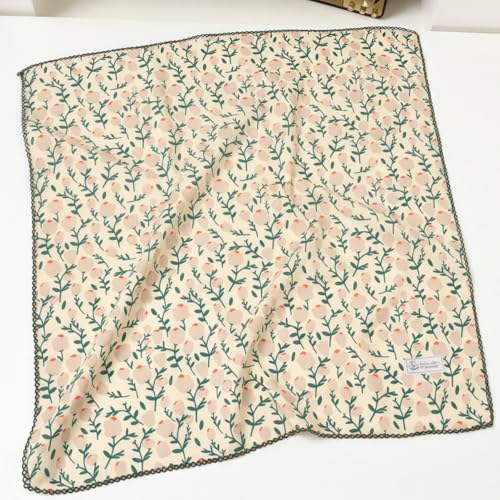 Cotton Bandana,Large Bandanas for Women,Head Coverings for Women,Head Scarf Handkerchief, Square Headband 27" x 27" - color: 27-10-foliage-beige