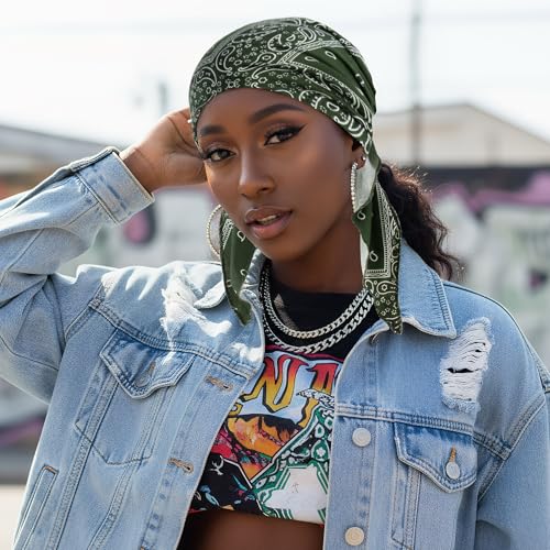 Ababalaya Chemo Headwear for Women Softer Headcover with Longer Tails, Breathable Skull Cap Non-Slip Sleep Beanie - color: Green