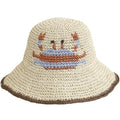 Women Straw Sun Hat Summer Beach Hats Foldable Floppy Cap Wide Brim Bucket Hat Solid Handmade Sun Protection Caps - color: Crab-beige