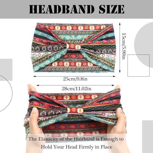 African Headband for Women Boho Headband Twist Knotted Head Wraps Yoga Workout Running Sweats Turbans Bandanas Hair Styling Accessories (Pack of 3) - color: Color-2