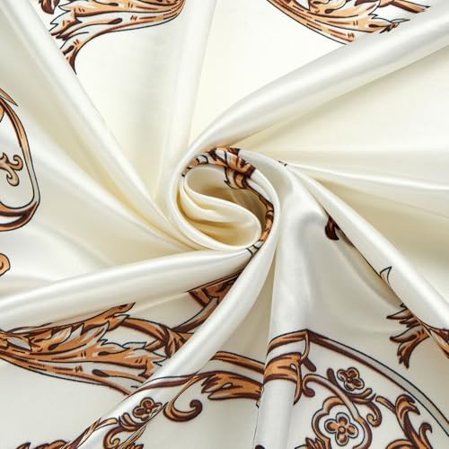 QIUTIMIY 35"x35" Like Silk Head Scarf for Women Satin Feel Large Square Scarf for Hair Wrapping and Sleeping Fashion Bandana - color: (90cm)square Scarf 20