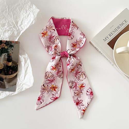 4/40 Pcs Hair Scarf for Women, 35"x2.36" Lightweight Silk Headband, Purse & Bag Scarves Gift Collection - color: Monochrome