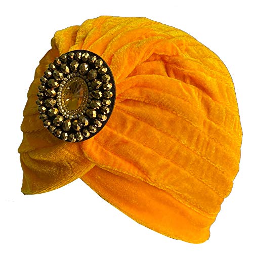 Decou Twist Pleated Hair Wrap Stretch Turban 0545 - color: Yellow