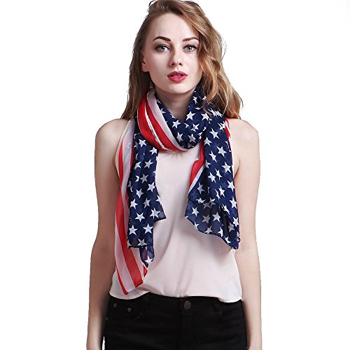 E-Clover Unique Fashion Women's Scarf Chiffon Sheer Scarves for Women Lightweight - color: 02-flag
