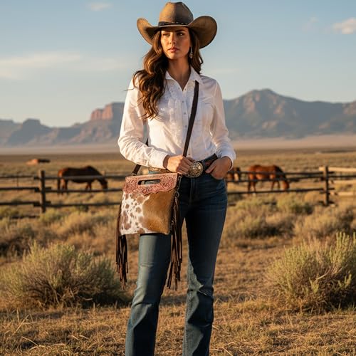 Merbaa Women Natural Cowhide Leather Crossbody Sling Bag With Adjustable Detachable Strap | Shoulder Bag | Handbag - color: Brown 1