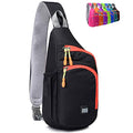 Peicees Small Sling Backpack Waterproof Unisex Shoulder Bag Chest Crossbody Daypack - color: Black, size: Small