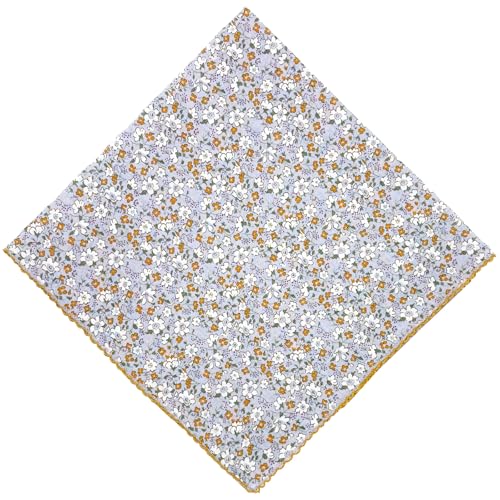 21x21 inches 100% Cotton Bandana for Women - Soft Square Scarf, Multi-Purpose Head Covering, Hair Bandana - color: P05-ditsy Floral B
