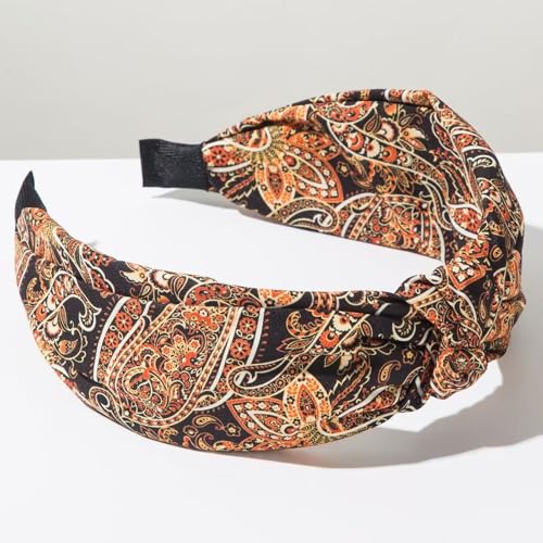 4 Pack Floral Printed Headbands for Women Wide Knotted Headbands Fashion Hair Bands-Bandanna - color: Bandanna